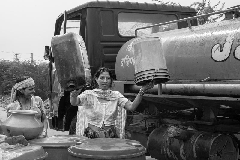 Impediments to enjoyment of Human Right to Water: 'Quality' Norm - Potable water supplied through tanker proving too little to fulfil everyone's need in a salinity-affected village in South-West district, National Capital Territory of Delhi
